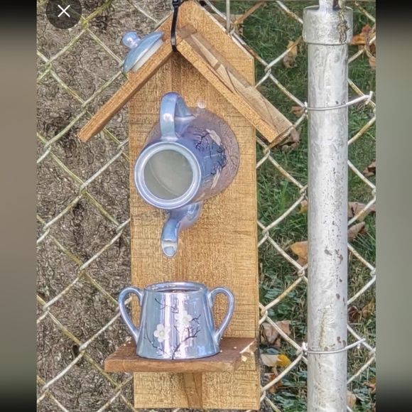 Rustic Wooden Bird Feeder/ Birdhouse Handmade English Tea - Picture 10 of 16